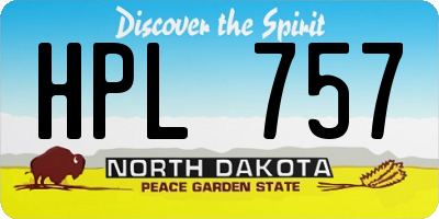 ND license plate HPL757