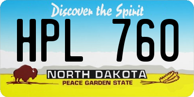 ND license plate HPL760