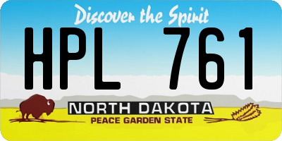 ND license plate HPL761