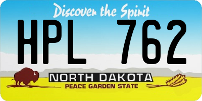 ND license plate HPL762