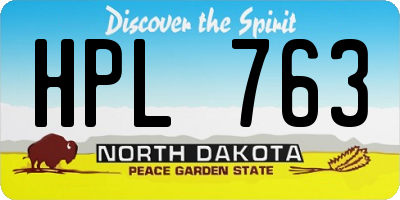 ND license plate HPL763