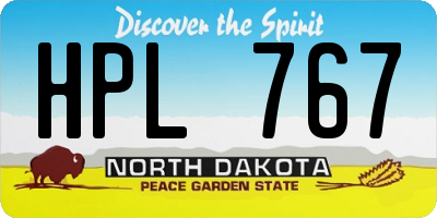 ND license plate HPL767