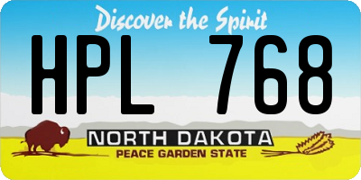 ND license plate HPL768