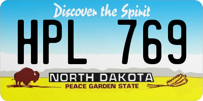 ND license plate HPL769