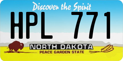 ND license plate HPL771