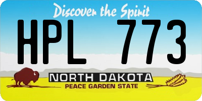 ND license plate HPL773