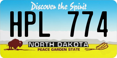 ND license plate HPL774