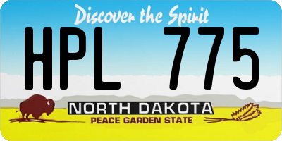 ND license plate HPL775