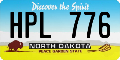 ND license plate HPL776