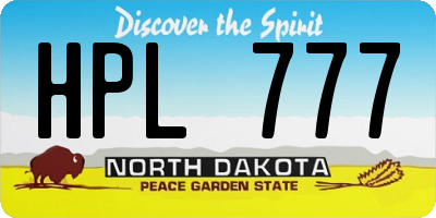ND license plate HPL777