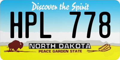 ND license plate HPL778