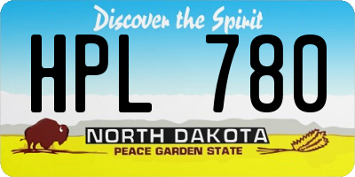 ND license plate HPL780