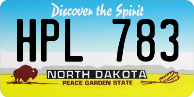 ND license plate HPL783