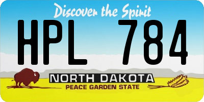ND license plate HPL784