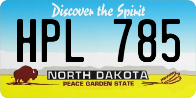 ND license plate HPL785