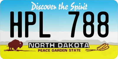 ND license plate HPL788