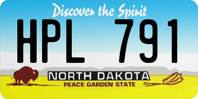 ND license plate HPL791