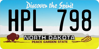 ND license plate HPL798