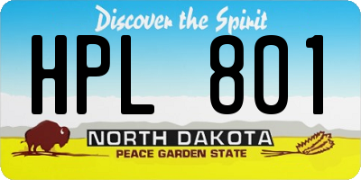 ND license plate HPL801