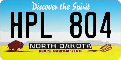 ND license plate HPL804