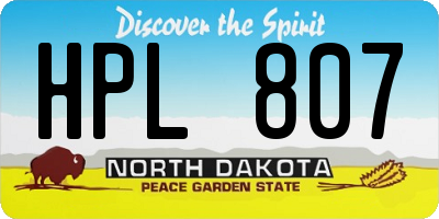 ND license plate HPL807