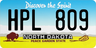 ND license plate HPL809
