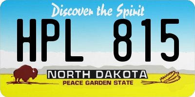 ND license plate HPL815