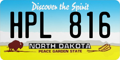 ND license plate HPL816