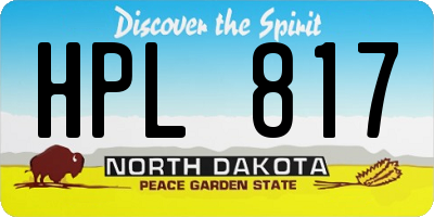 ND license plate HPL817