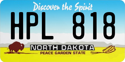 ND license plate HPL818