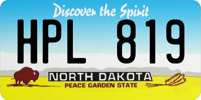 ND license plate HPL819