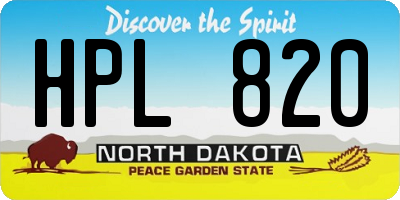 ND license plate HPL820