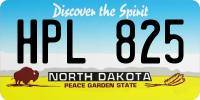 ND license plate HPL825