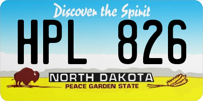 ND license plate HPL826