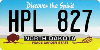 ND license plate HPL827
