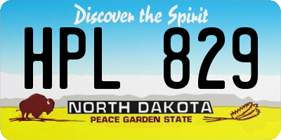 ND license plate HPL829