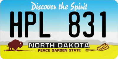 ND license plate HPL831