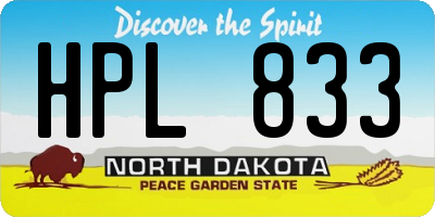 ND license plate HPL833