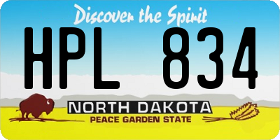 ND license plate HPL834