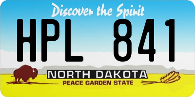 ND license plate HPL841