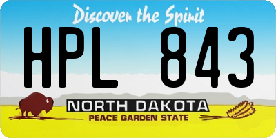 ND license plate HPL843