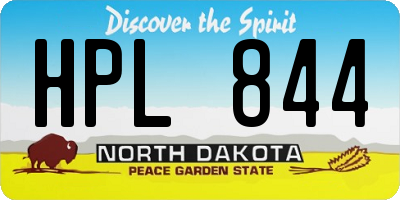 ND license plate HPL844