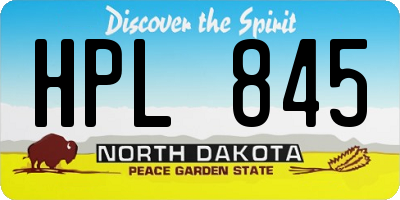 ND license plate HPL845