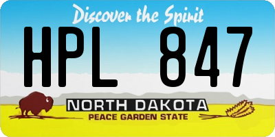 ND license plate HPL847