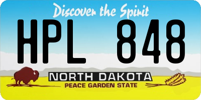 ND license plate HPL848