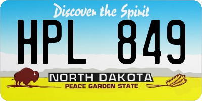 ND license plate HPL849