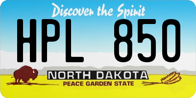ND license plate HPL850