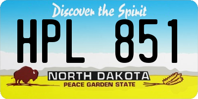 ND license plate HPL851