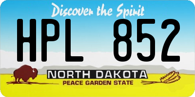 ND license plate HPL852