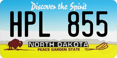 ND license plate HPL855